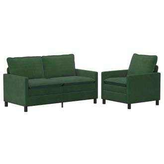 vidaXL Juego De Sof&aacute; 2 Uds. Verde Selva Tela Vidaxl