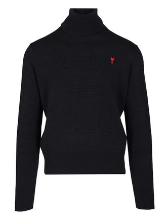 Ami Turtleneck Sweater Knitwear Blu-Uomo