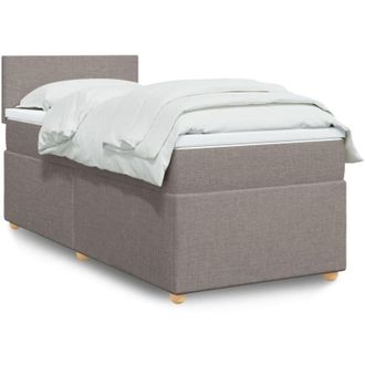 vidaXL Vidaxl - Cama Box Spring Con Colch&oacute;n Tela Gris Taupe 80x200 Cm