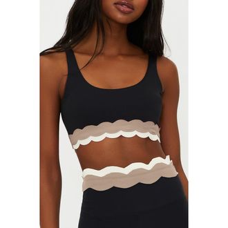 Beach Riot Marin Scallop Trim Sports Bra in Mystic Colorblock at Nordstrom, Size X-Small