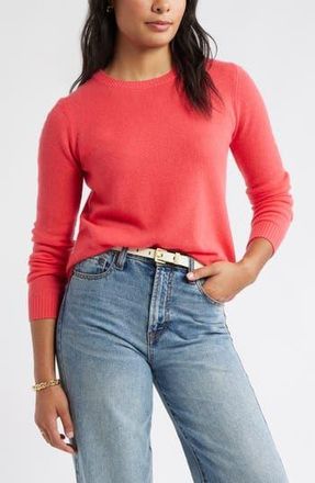 Caslon Cashmere Crewneck Sweater in Pink Watermelon at Nordstrom Rack, Size X-Large