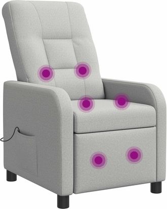 vidaXL Silla De Masajes Reclinable Gris Nube Tela Vidaxl
