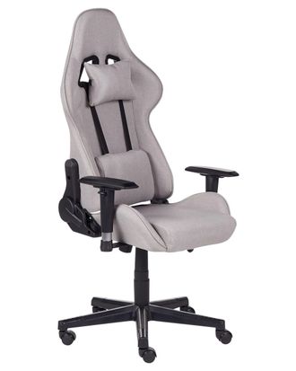 Beliani Silla gamer giratoria gris claro