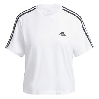 adidas (WMNS) adidas Essentials 3-Stripes Crop T-shirt Asia Sizing White HR4915