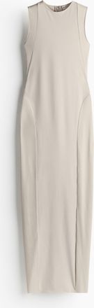 H&M Bodycon-Kleid mit transparenten Partien - Beige