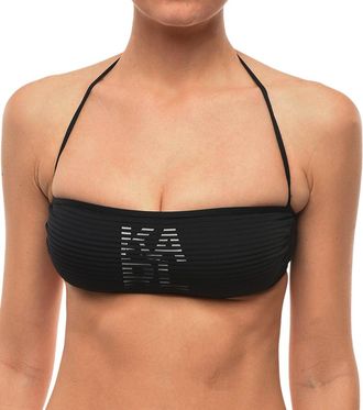 Karl Lagerfeld Black Logo Bikini Top Swimwear