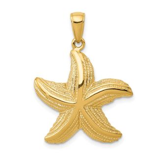 Diamond2Deal 14k Yellow Gold Starfish Pendant
