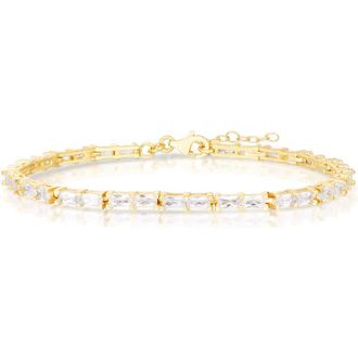 Sphera Milano Baguette Cut Cubic Zirconia Tennis Bracelet in Gold at Nordstrom Rack