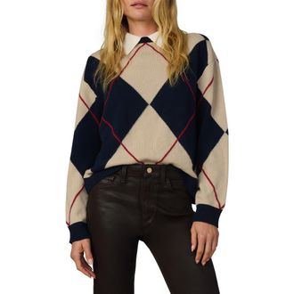 Joe's The Jude Collared Sweater in Navy Multi Argyle at Nordstrom Rack, Size X-Large
