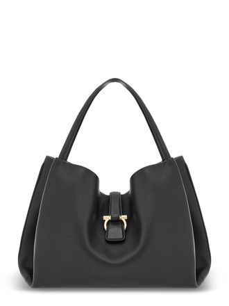 Ferragamo Smooth Leather Tote Bag with Gold-Tone Clasp