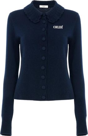 Chlo&eacute; Fit Cardigan - Dames - Vesten - Blauw - M - Wol - Truien & Vesten