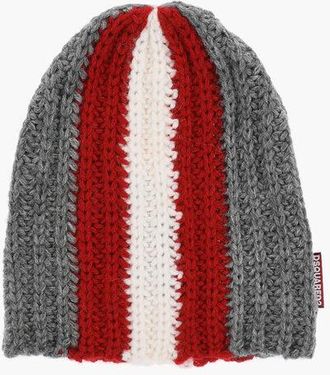 Dsquared2 Wool Blend Beanie with Contrast Detail size Unica