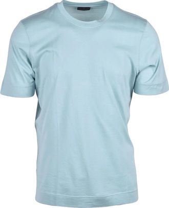 Ambrosio Aqua Green Crew Neckline Cotton T-Shirt