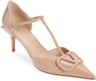 Valentino Garavani VLOGO T-Strap dOrsay Pump in Dusty Rose at Nordstrom, Size 10.5Us