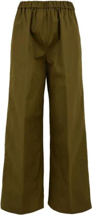 Aspesi Militaire Stijl Broek - Dames - Wijde Broeken - Groen - S - Broeken