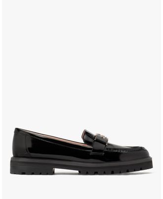 Kate Spade New York Womens Quinn Patent Leather Lug Loafer - Black - Size UK 3.5