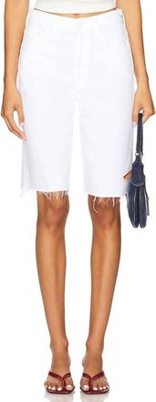 Mother Maven Bermuda Fray Shorts In Picket Fence