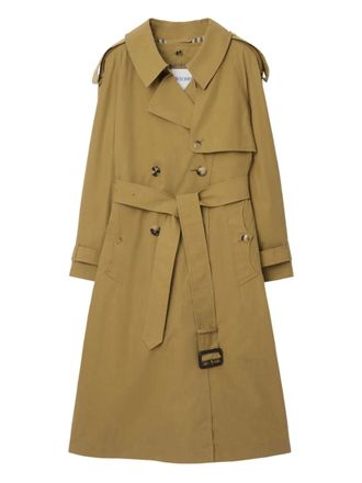 Burberry Fitzrovia double-breasted trench coat - women - Polyester/Cotton/Cotton/Polyester/Silk - 14 - Neutrals