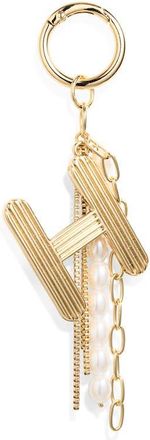 Chelsea28 Initial Faux Pearl Bag Charm in H- White- Gold at Nordstrom