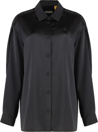 Moncler Satijnen Overhemd - Dames - Overhemden - Zwart - XS - Satijn - Overhemden
