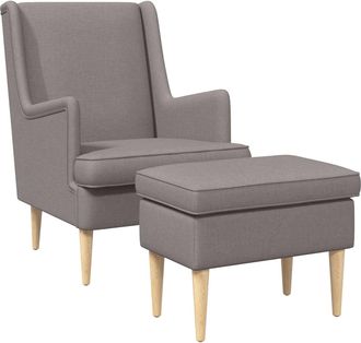 vidaXL Sill&oacute;n Con Pouf 2 Uds. Topo Tela Vidaxl