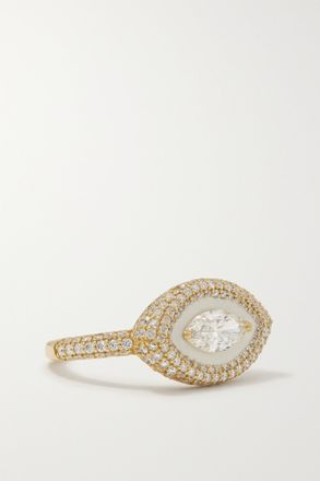 Kamyen Jewellery Anello In Oro 18 Carati E Smalto Con Diamanti