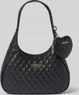 Guess Handtasche mit Steppn&auml;hten Modell ATABEY HOBO in Black, Gr&ouml;&szlig;e 1