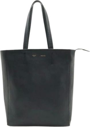 Celine Pre-owned Tote Bags, female, Black, Size: ONE SIZE Pre-owned Horizontal Cabas Leather Tote Bag