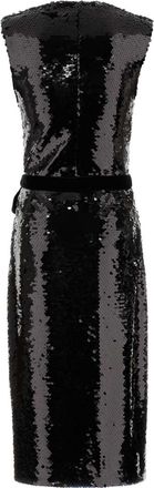 Alberta Ferretti Sequin-Embellished Dress - Black
