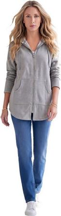 Roaman's Fleece Zip Hoodie Sweatshirt in Medium Heather Grey at Nordstrom, Size Large