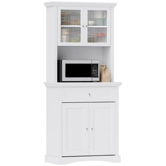 HOMCOM Kitchen Cupboard Storage Cabinet with Drawer - Doors and Shelves - White | TJ Hughes