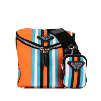 Prada Gestreepte Crossbody Tas Pouch