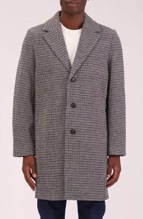 Bagatelle Houndstooth Topcoat in Grey-Navy Houndstooth at Nordstrom, Size X-Large