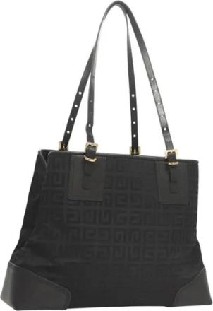 Givenchy Tweedehands Canvas handtassen - Dames - Vintage Shopper - Zwart - ONE Size - Leer - Vintage