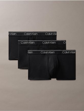 Calvin Klein Mens Micro Stretch 3-Pack Low Rise Trunk - Black - XXL