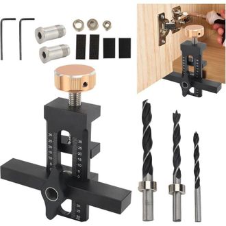 OEM Plantilla De Aluminio Quick Locate Para Instalaci&oacute;n De Puertas De Gabinetes Con Taladro Horizontal, 0.23 Pulg. - Crezuo