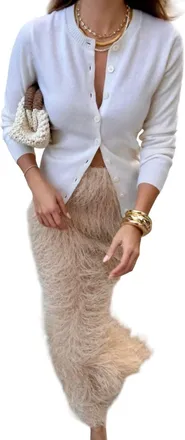 Parentezi Furry Skirt In Tan