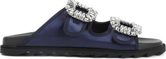 Roger Vivier Slidy Strass Bord Gros Mules