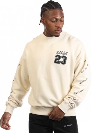 Off-white Off White Heren Skate 23 Logo Crew Hals Sweatshirt (Licht Beige)