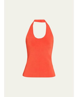 Theory Halter Compact Knit Tank Top