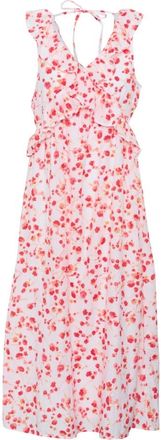 Cream Lange Roze Rode Bloem Jurk - Dames - Casual kleedjes - Rood - XL - Kleedjes