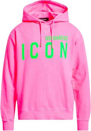 Dsquared2 Mens Icon Regular Fit Pink Hoodie Cotton - Size Large