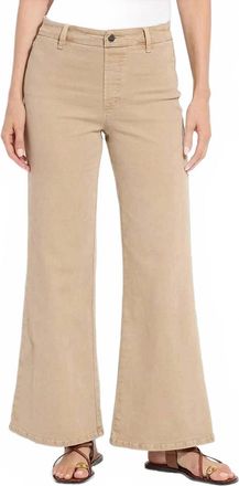 Lyss&eacute; Iris Wide Leg Everyday Denim Pants In Beige