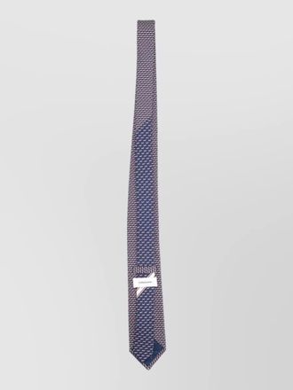 Ferragamo slim silk tie pointed tip patterned