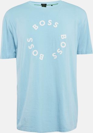 HUGO BOSS Boss By Hugo Boss Blue Logo Print Jersey Crew Neck T-Shirt
