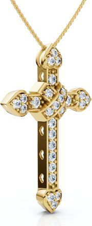 Pompeii3 1/2Ct Diamond Cross Lab Grown 14k Gold 1.25 Tall