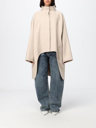 Alaia Oversized Cashmere Cape with Funnel Neck and Asymmetrical Hem