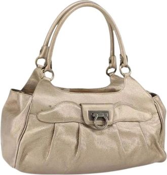 Ferragamo Pre-owned Handbags, female, Yellow, Size: ONE SIZE Pre-owned Leather Handbag