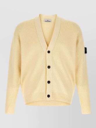 Stone Island ribbed v neck long sleeve cardigan
