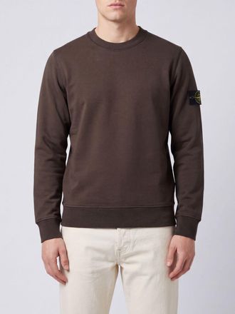 Stone Island Crewneck Cotton Sweatshirt with Compass Logo Patch